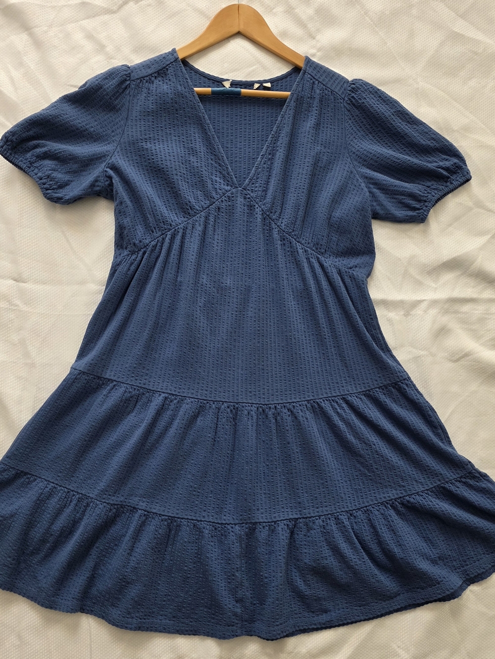 Boden Jersey Seersucker Tiered Mini Dress